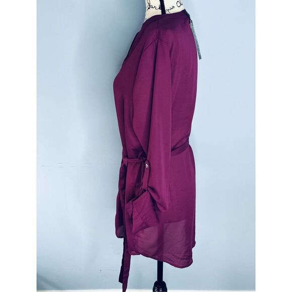 Papermoon Women's Size Medium Purple Button Down Tunic Dress Knee Length NWT - Picture 3 of 9